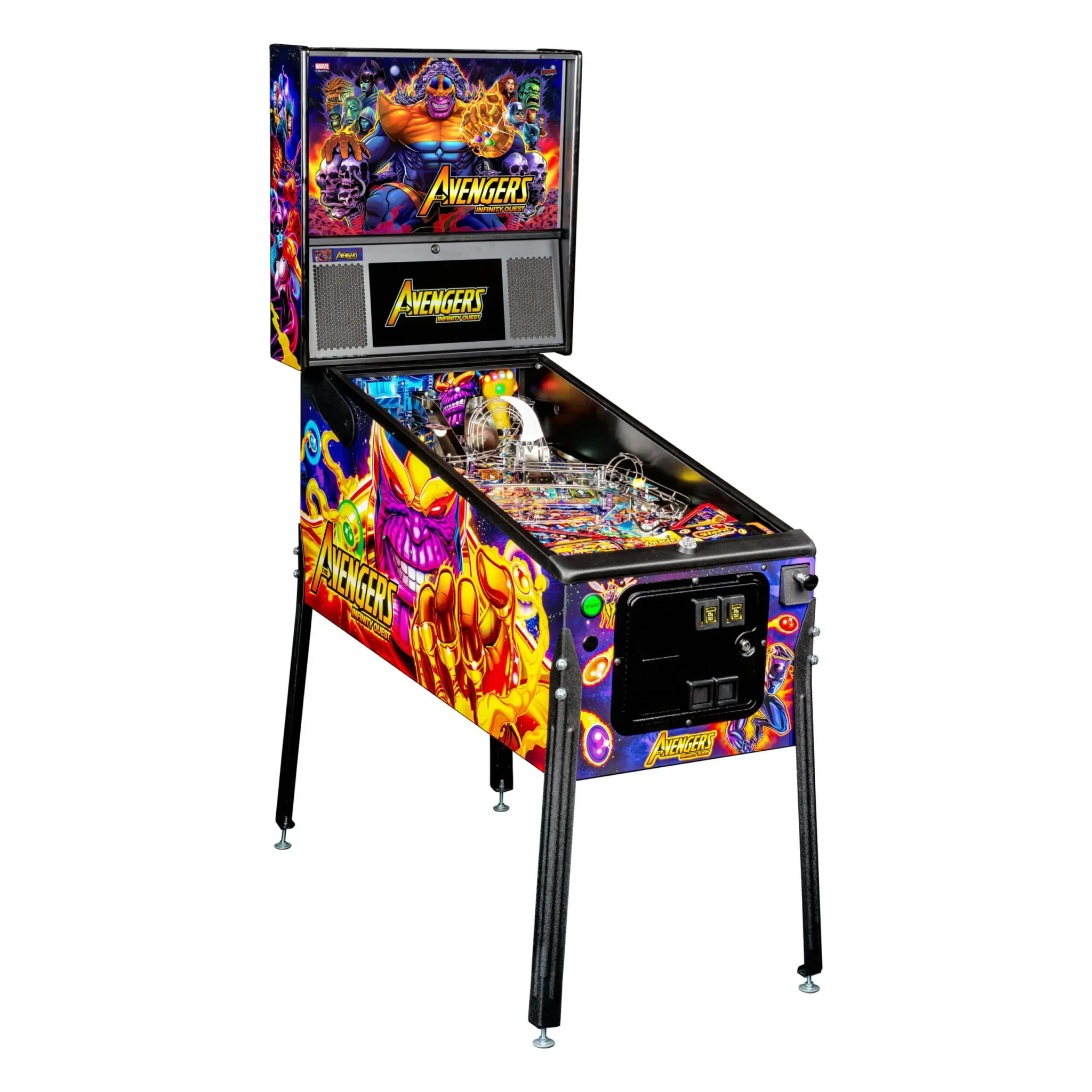 Avengers-Premium-Cabinet-RF-scaled-1-2048x2048-1.webp Avengers: Infinity Quest Premium Pinball Machine by Stern - Image 1