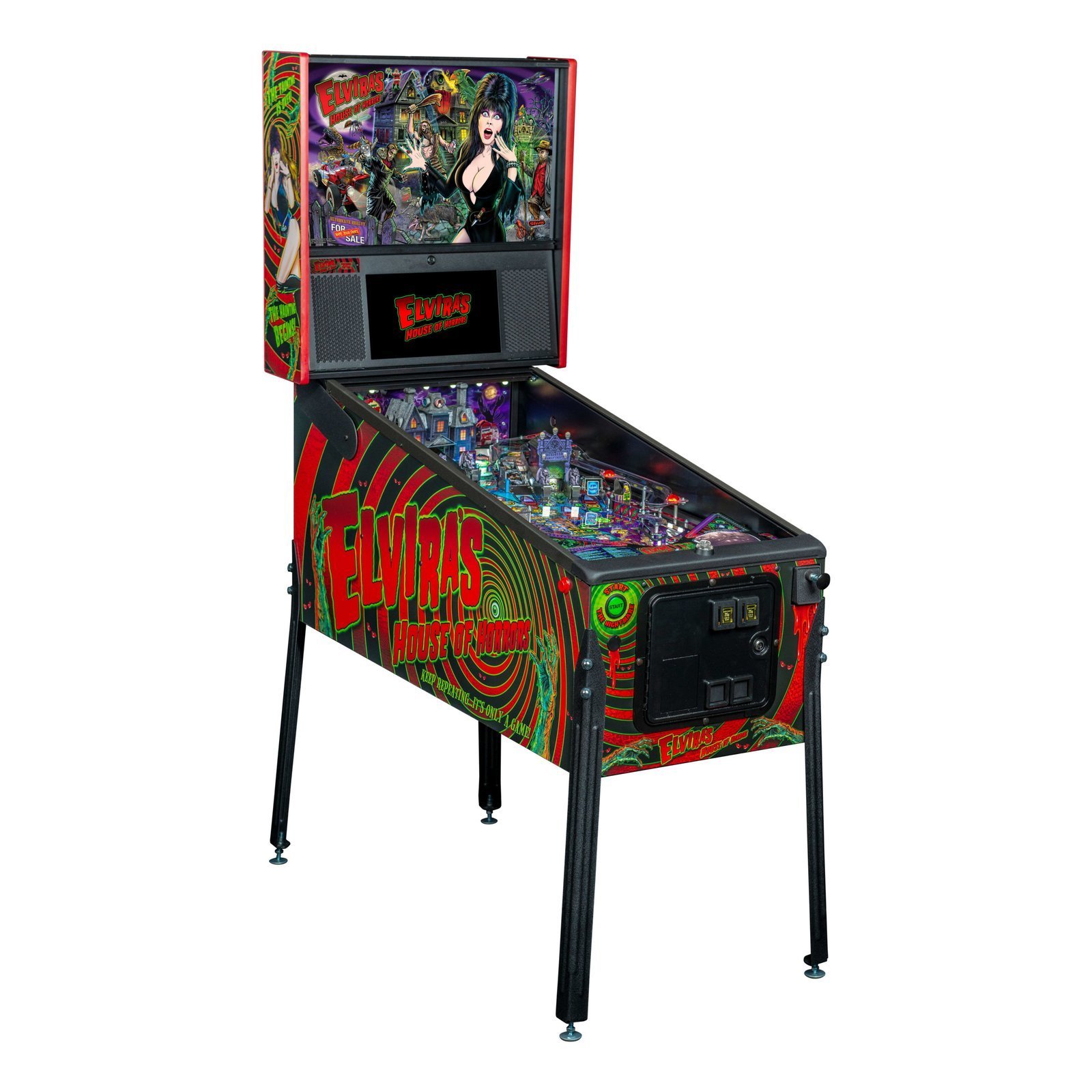 Elvira-Premium-Cabinet-RF-1-scaled-1.jpg Elvira’s House of Horrors Premium Pinball Machine by Stern - Image 1